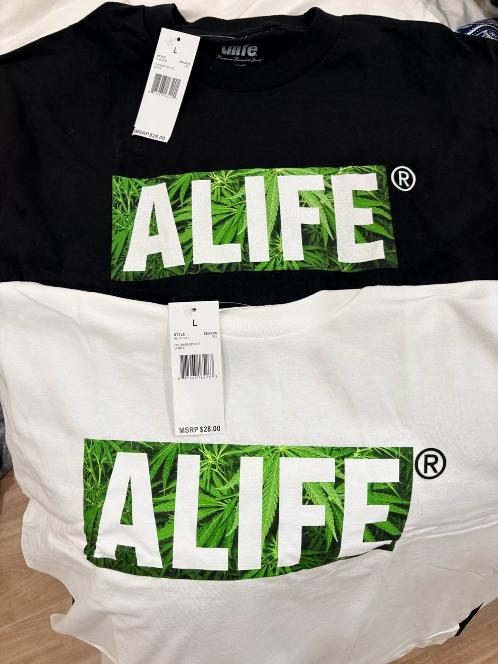 Alife box tee black shirt large